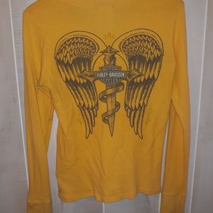 Yellow Harley Davidson long sleeve thermal
